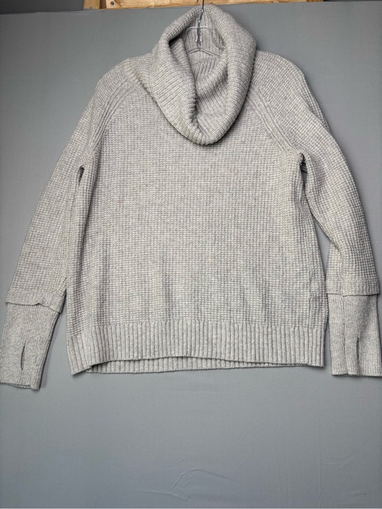 Market & Spruce Sweaters - Market & Spruce Gray Chunky Knit Cowl Neck Sweater Cozy Oversized Thumbhole M